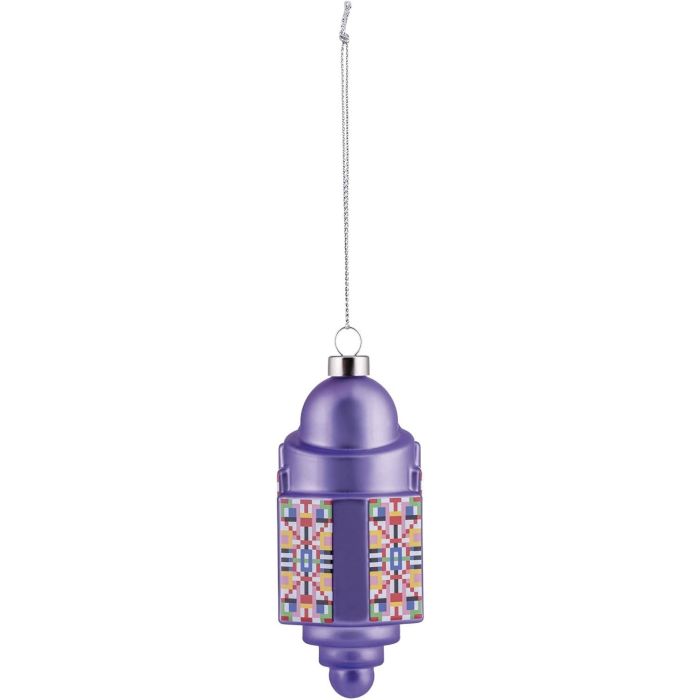 Alessi ESA06 1 Adorno de Navidad para Árbol en Cristal Soplado y Decorado a Mano Morado 4,5 x 10 cm