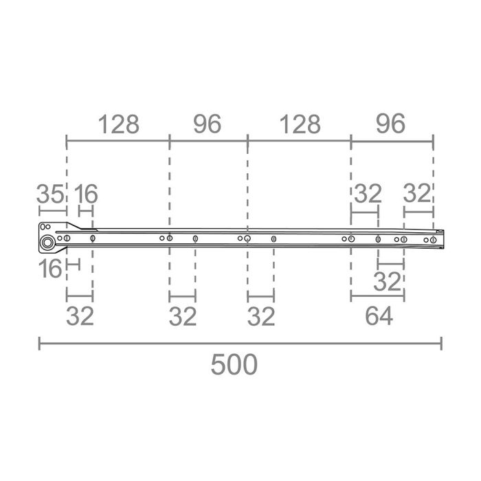 Micel BL 75050 Juego de guía cajón 500mm acero acabado blanco, 18kg carga máxima 2 Micel BL 75050 Juego de guía cajón 500mm acero acabado blanco, 18kg carga máxima 2