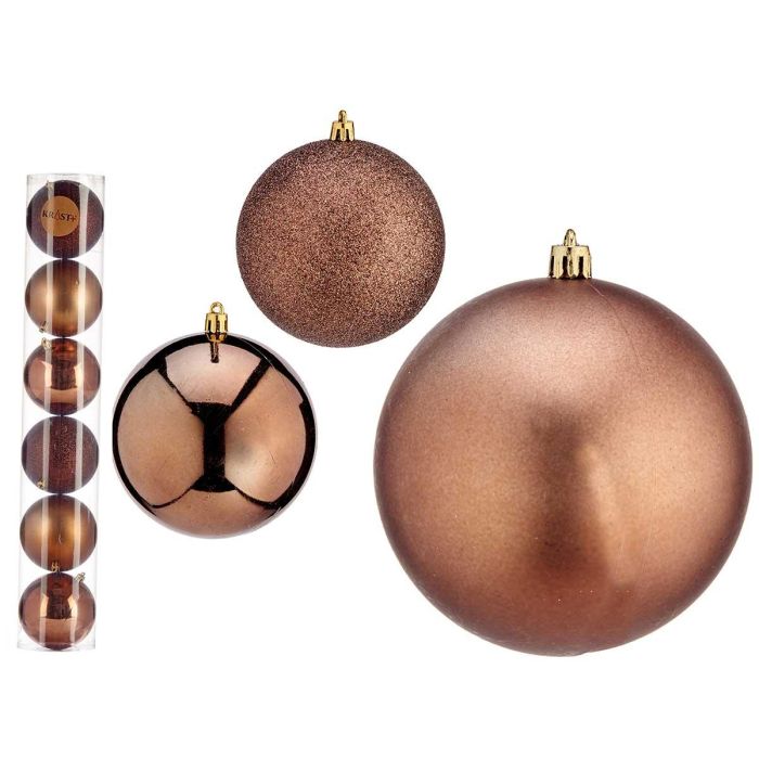 Set 6 Bolas Navidad Marrón 10 cm Krist+ (12 Unidades) Set 6 Bolas Navidad Marrón 10 cm Krist+ (12 Unidades)
