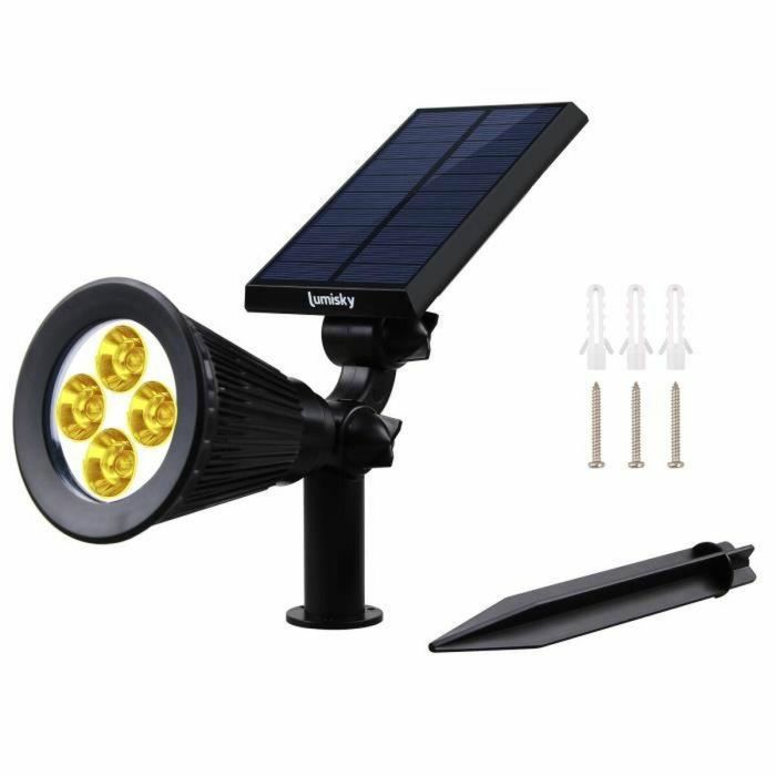 LUMI GARDEN 2 Focos LED Solares Puntiagudos, Luz Cálida, 200 Lúmenes, Detector Crepuscular, 8-10h Autonomía, Impermeable, 34 cm 5