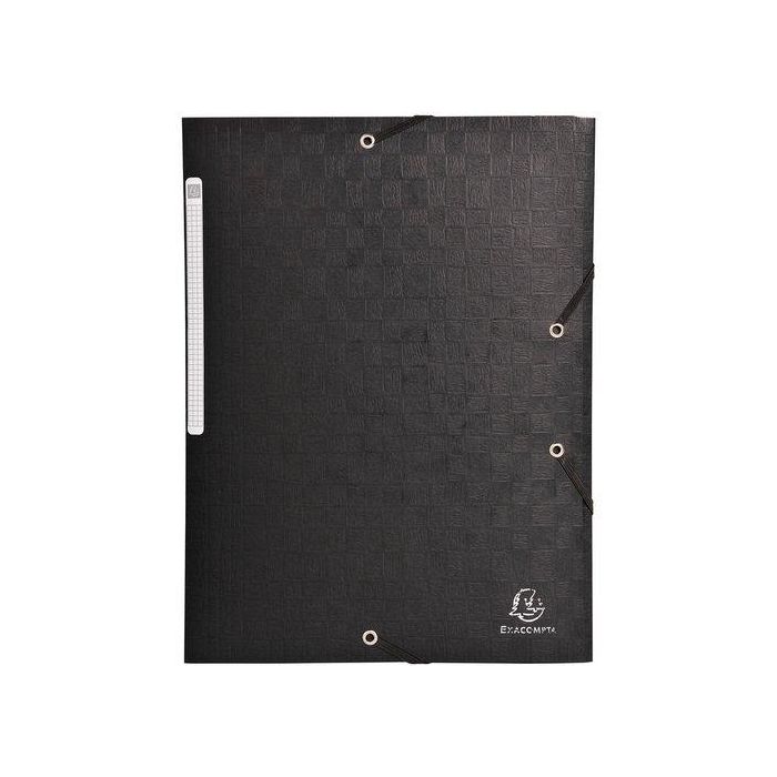 Carpeta De Gomas Y Solapas Exacompta Scotten Maxi Carton Gofrado A4 Con Etiqueta Negro