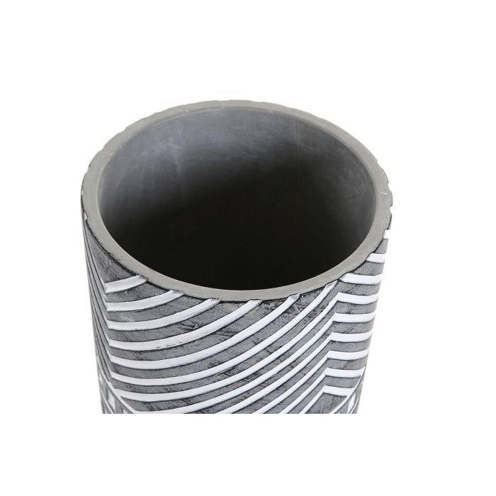 DKD Home Decor Macetero Boho Gris Blanco Cemento y Pino 14.3 x 26.2 x 14.3 cm (2 Unidades) 2