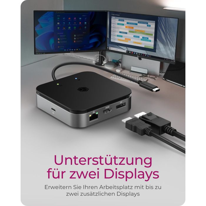 ICY BOX IB-DK408-C41 DockingStation USB4/Thunderbolt 4 7-en-1 con Power Delivery 60W para PC/Mac 6