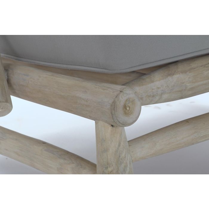 DKD Home Decor Butaca Balines Gris Claro Natural Madera Teca y Poliéster 80 x 73 x 82 cm 3