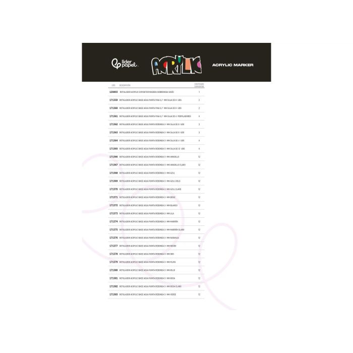 Rotulador Liderpapel Acrylic Expositor Madera Sobremesa De 514 Unidades Colores Surtidos Con Tester 2