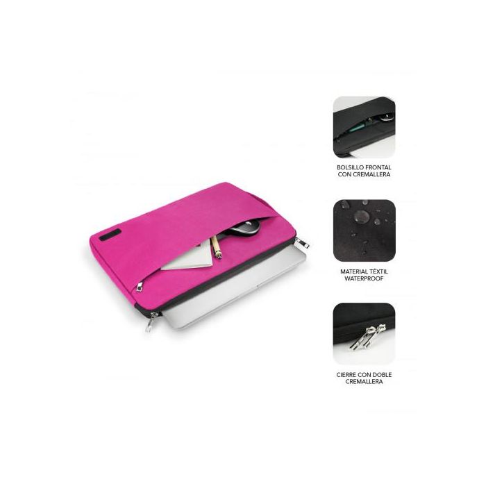SUBBLIM Maletin Funda Ordenador Urban Laptop Sleeve 15,6" Pink 1 SUBBLIM Maletin Funda Ordenador Urban Laptop Sleeve 15,6" Pink 1