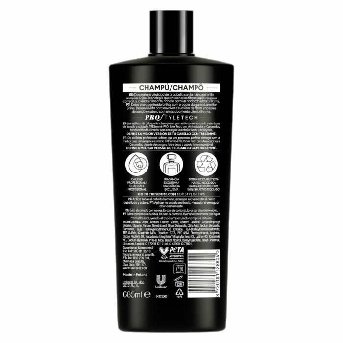 Tresemme Champú Lamellar Shine Ultra Brillo para Cabello Apagado con Aminoácidos y Ceramidas 685 ml 3