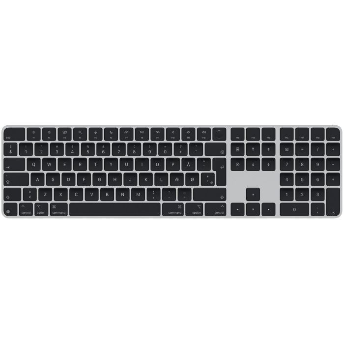 Apple Magic Keyboard con Touch ID y Teclado Numérico para Mac (Apple silicon) - Danés - Inalámbrico/Alámbrico USB + Bluetooth - Teclas Negras