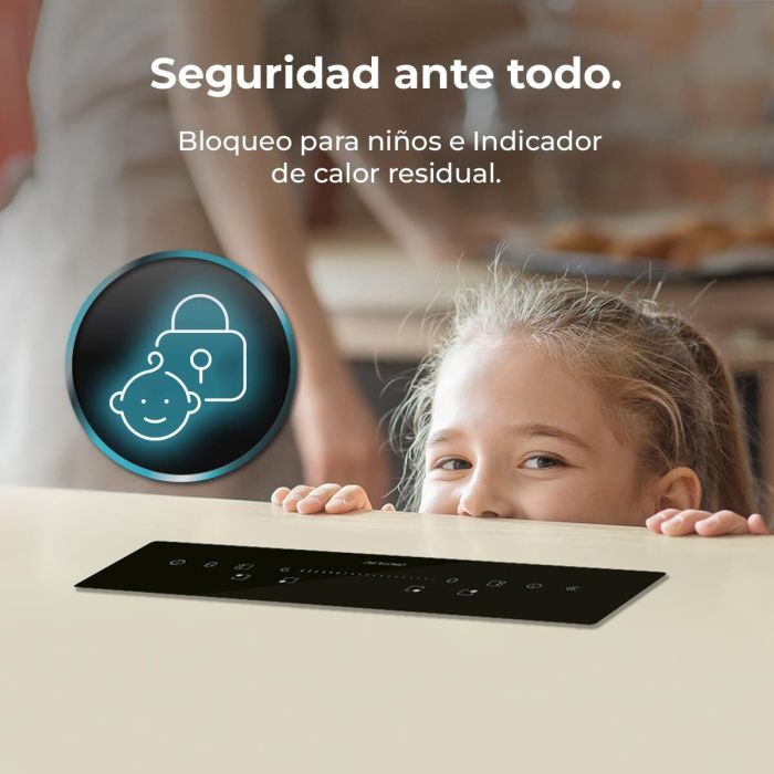 Cecotec Placa de inducción integrable Squad I 4300 7200W FullFlex negra mate Booster 6