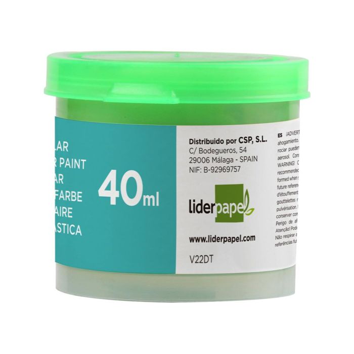 Tempera Liderpapel Escolar 40 mL Verde Claro 5 unidades 1