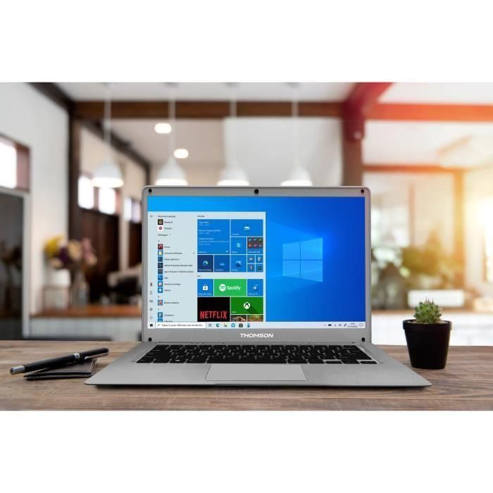 Portátil THOMSON TH14C128, pantalla HD de 14 pulgadas, Celeron N3350, 4 GB de RAM, SSD de 128 GB, W10s, color plateado. 5