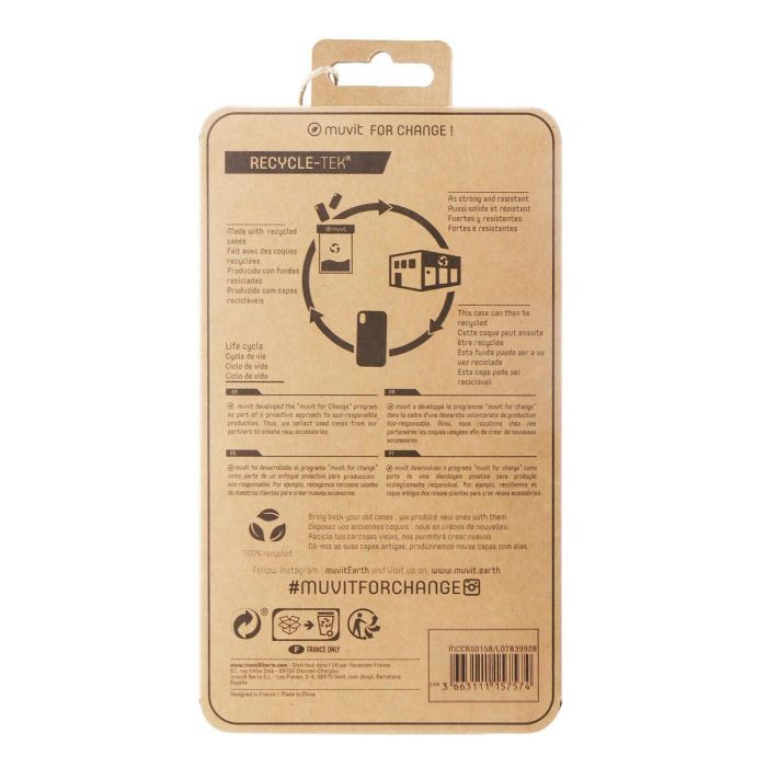 Muvit Funda Recycletek para Apple iPhone 13 Fabricada con Materiales Reciclados y Reciclable 1