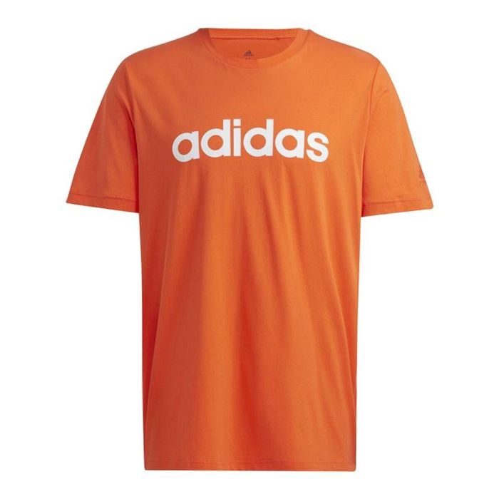 Camiseta de Manga Corta Hombre Adidas Essentials Embroidered Linear Naranja 0 Camiseta de Manga Corta Hombre Adidas Essentials Embroidered Linear Naranja 0
