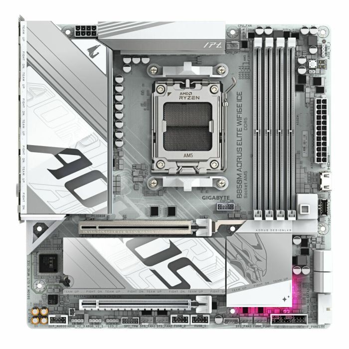 Gigabyte B850M AORUS ELITE WIFI6E ICE Placa Base - AMD Ryzen 9000, DDR5 8200MHz, WiFi 7, USB 3.2 Gen 2, 9MB85MEI6-00-G10 16 Gigabyte B850M AORUS ELITE WIFI6E ICE Placa Base - AMD Ryzen 9000, DDR5 8200MHz, WiFi 7, USB 3.2 Gen 2, 9MB85MEI6-00-G10 16