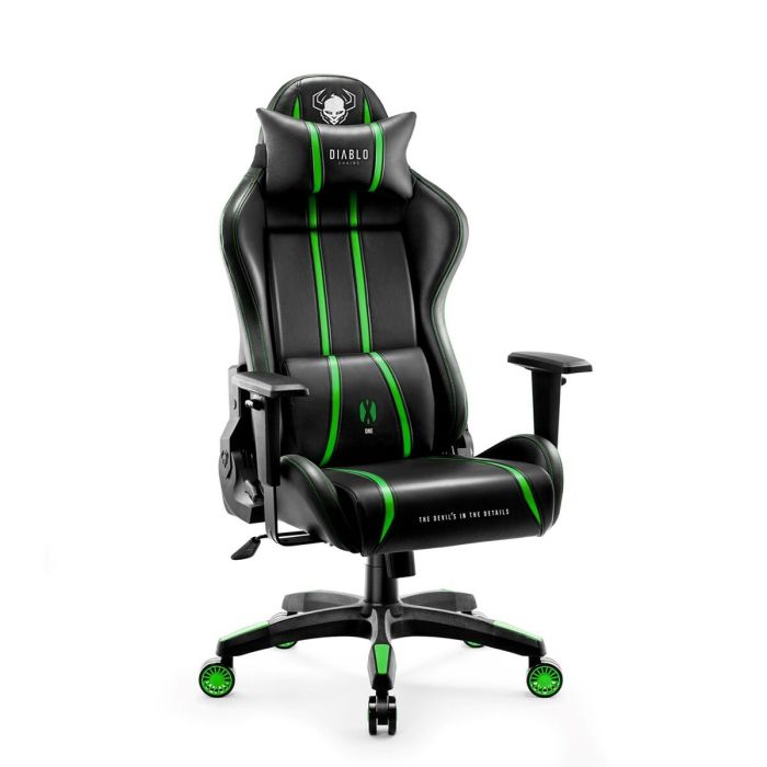 Silla Gaming Diablo Chairs Diablo X-One 2.0 Normal Size Negro Verde 6 Silla Gaming Diablo Chairs Diablo X-One 2.0 Normal Size Negro Verde 6