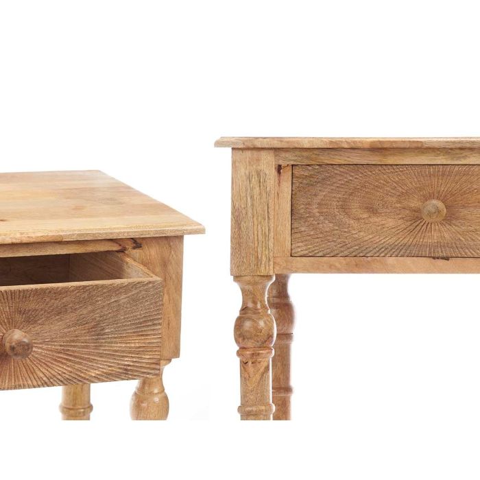 Mesa Recibidor 2 Cajones Natural Giftdecor 98x77x42 cm Madera Marrón 3 Mesa Recibidor 2 Cajones Natural Giftdecor 98x77x42 cm Madera Marrón 3