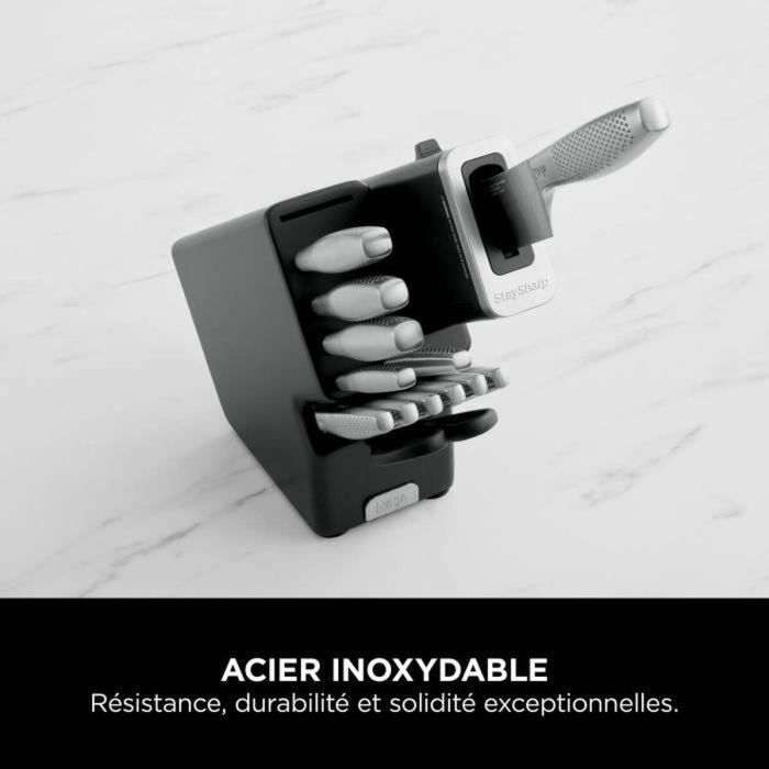 Ninja Juego de Cuchillos StaySharp de 14 Piezas - Acero Inoxidable y Bloque de Madera - K62014EUUK 5