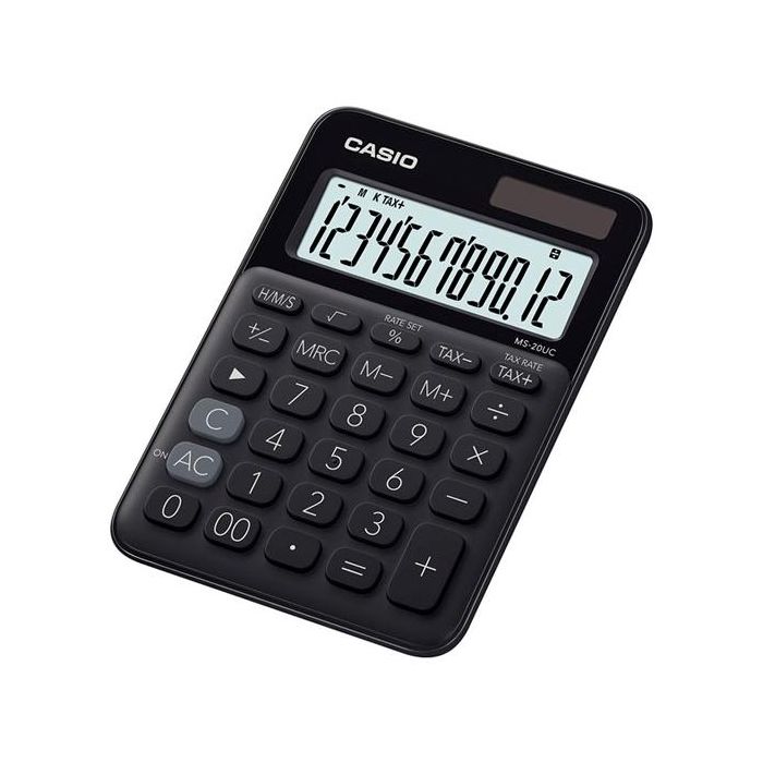 Casio Calculadora de oficina sobremesa negro 12 dígitos ms-20uc