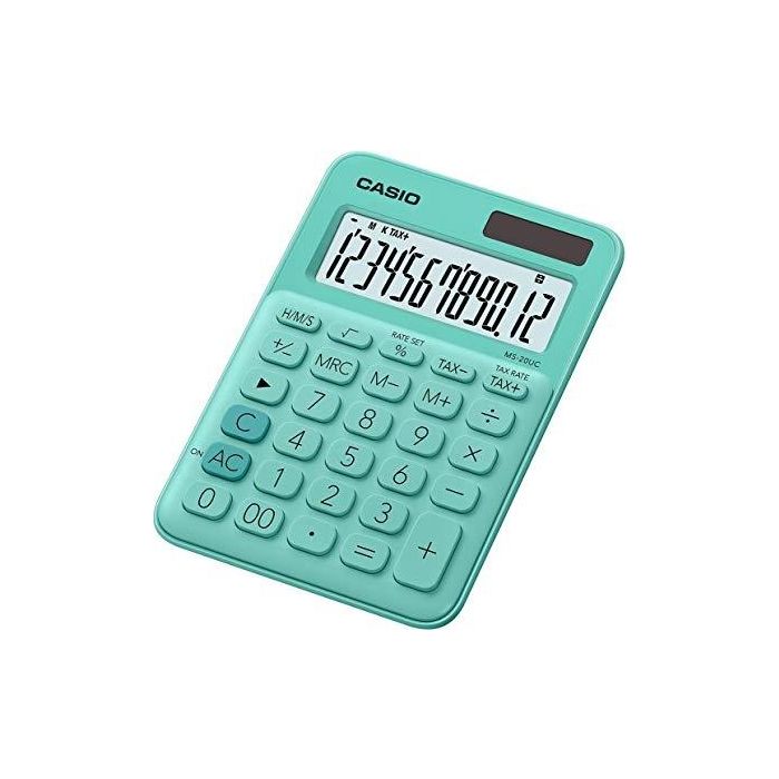 Casio Calculadora de oficina sobremesa verde 12 dígitos ms-20uc