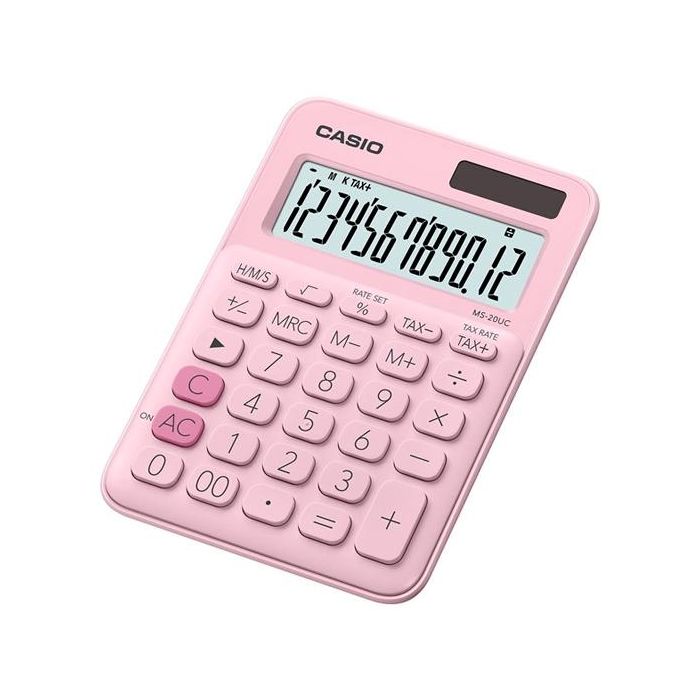 Casio Calculadora de oficina sobremesa rosa 12 dígitos ms-20uc