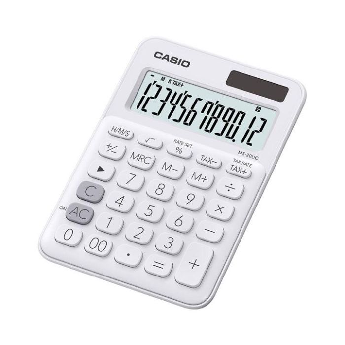 Casio Calculadora de oficina sobremesa blanco 12 dígitos ms-20uc