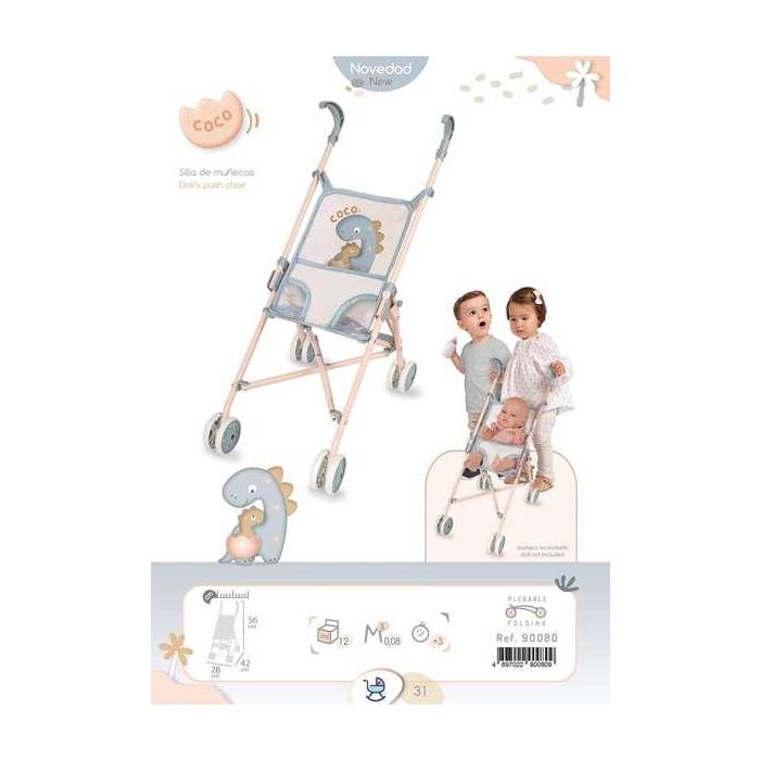 Silla de muñeca plegable coco para muñecas de hasta 48 cm 28x42x56 cm 6 Silla de muñeca plegable coco para muñecas de hasta 48 cm 28x42x56 cm 6