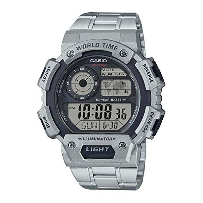 Reloj Hombre Casio ILLUMINATOR WORLDTIME Negro Plateado (Ø 48 mm)