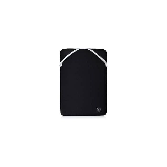 HP Funda Protectora Reversible para Portátil de 15.6 pulgadas, Fabricada en Neopreno Duradero Color Plata, Antigolpes y Arañazos