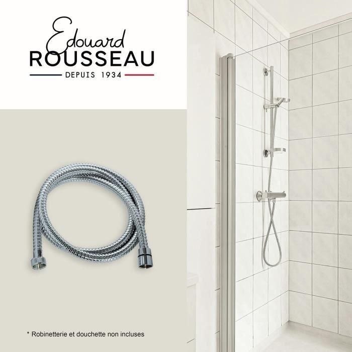 Edouard Rousseau ROU3047404204839 Flexo de Ducha 1,75m Acero Inoxidable Cromado, Tuercas Metálicas Anti-Torsión, Doble Grapa 1 Edouard Rousseau ROU3047404204839 Flexo de Ducha 1,75m Acero Inoxidable Cromado, Tuercas Metálicas Anti-Torsión, Doble Grapa 1