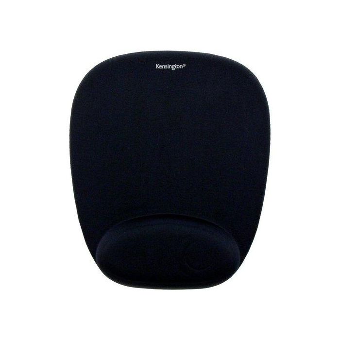 Kensington Alfombrilla Ratón Negra con Reposamuñecas Integrado de Espuma, Soporte Ergonómico, Distribución de Presión Uniforme