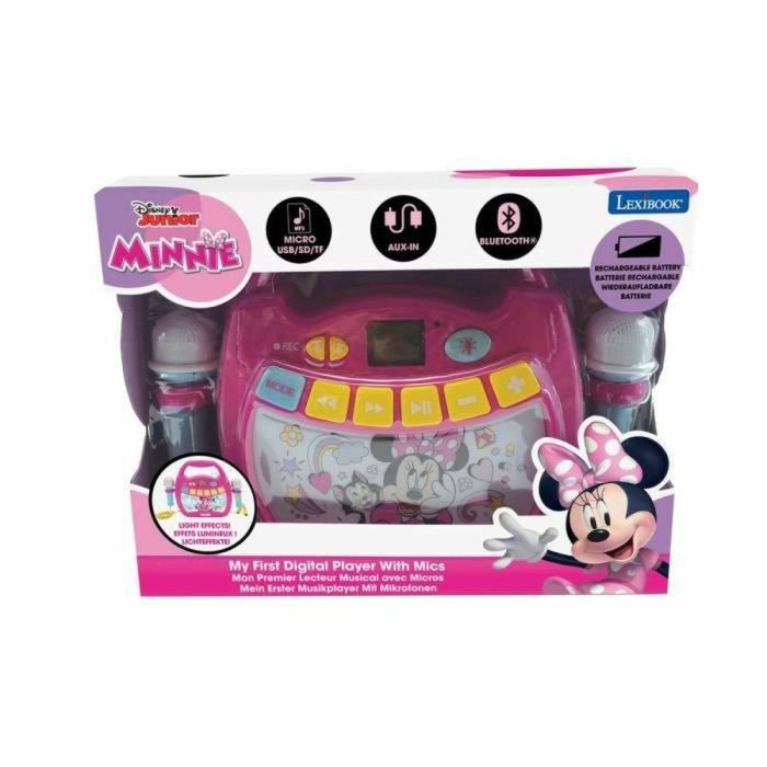 Lexibook MINNIE MOUSE Altavoz Bluetooth con Efectos de Luz, Micrófonos y Batería Recargable Infantil Portátil Karaoke 1