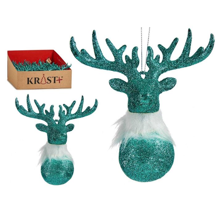 Adorno Arbol Navidad Reno Verde Menta Krist+ 14X15CM (48 Unidades) Adorno Arbol Navidad Reno Verde Menta Krist+ 14X15CM (48 Unidades)