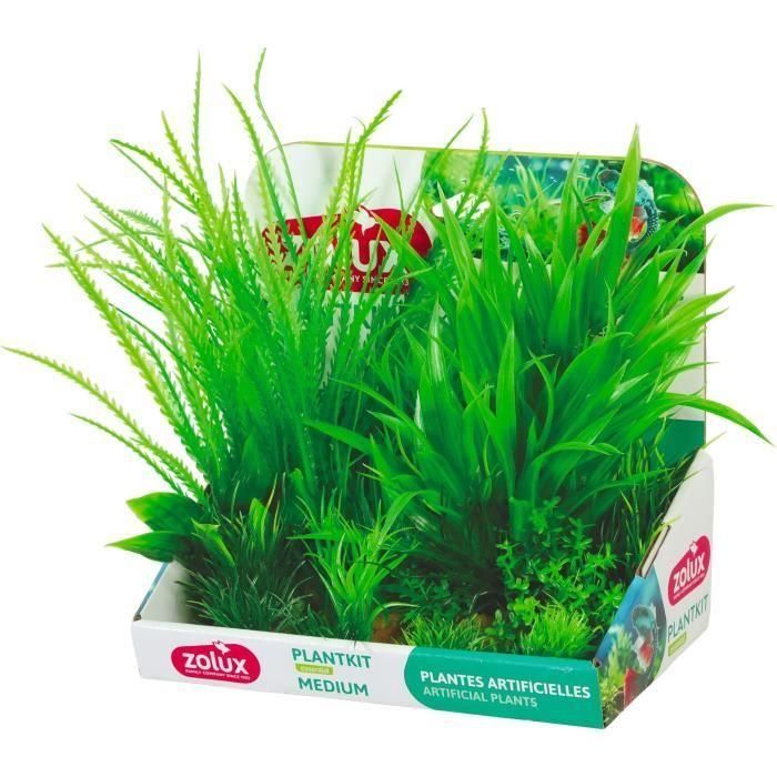 Plantas artificiales para acuario - ZOLUX - Plantkit - Talla M - Pack de 6 1