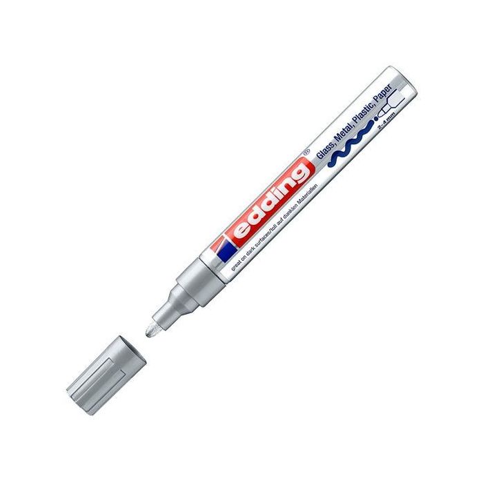 Edding Marcador Permanente 750 Tinta Opaca Brillante Plata