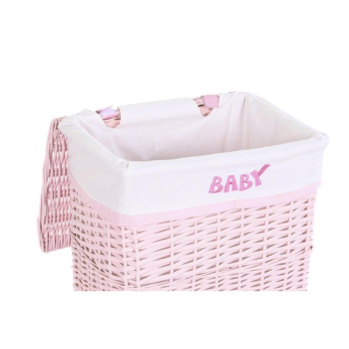 DKD Home Decor Cesta Ropa Baby Rosa Mimbre Poliester 34 x 56 x 44 cm Set de 5 3 DKD Home Decor Cesta Ropa Baby Rosa Mimbre Poliester 34 x 56 x 44 cm Set de 5 3