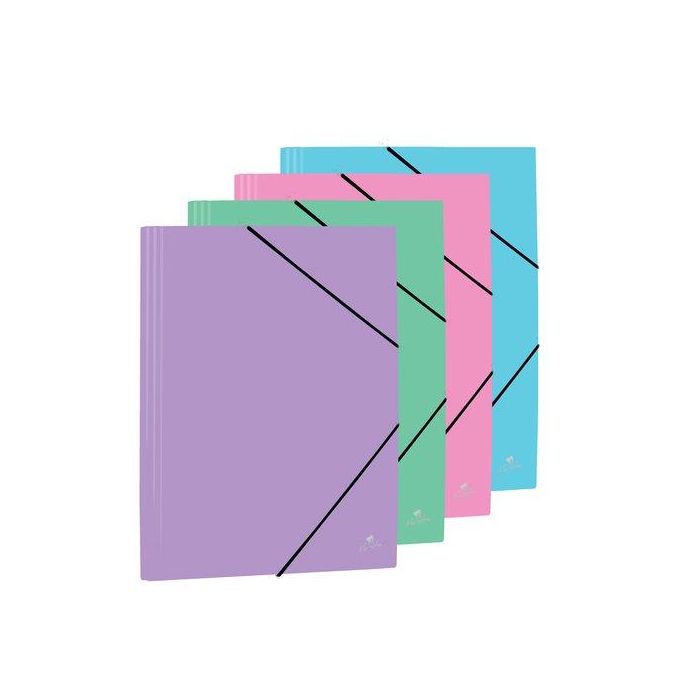 Mariola Carpeta con Gomas y Solapas Folio Polipropileno 450 Micras Colores Surtidos Pastel (Set de 12) (Set de 12)