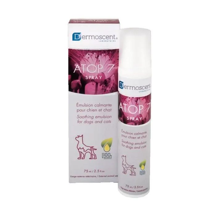 Dermoscent Atop 7 Spray para Perro y Gato 75 mL - Emulsión Calmante e Hidratante