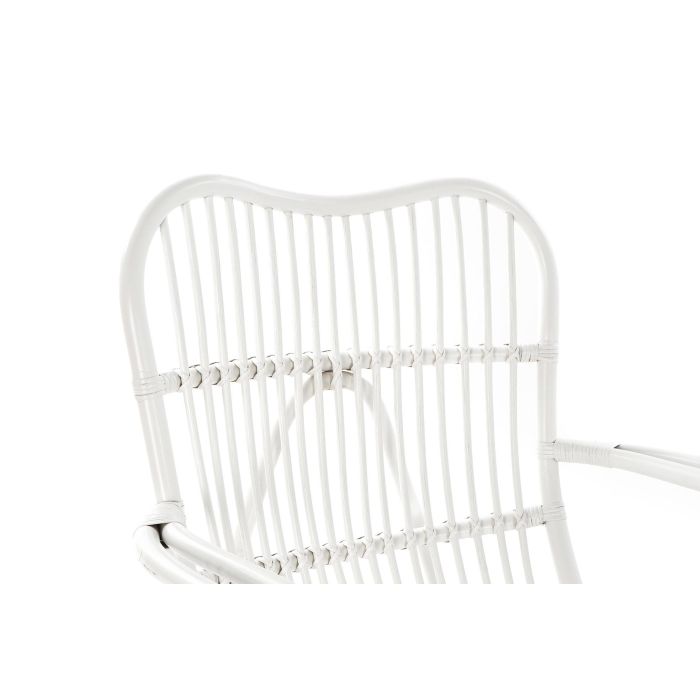 DKD Home Decor Butaca Balines Blanco Ratán Hecho a mano 85 x 85 x 75 cm 2