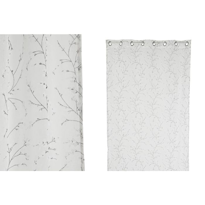 Cortina Romantico DKD Home Decor Blanco 260 x 140 cm (2 Unidades)