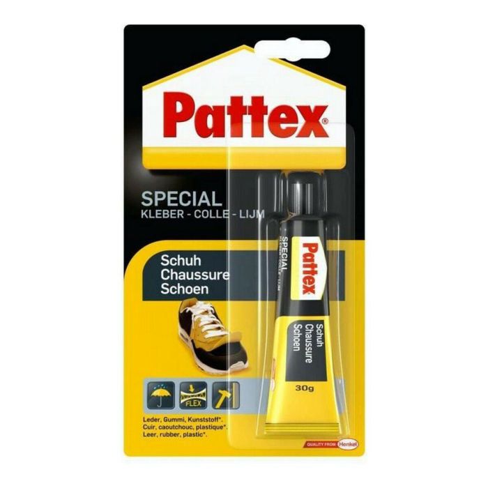 Pattex Pegamento Zapatos y Materiales Flexibles 30g - Unión Duradera para Cuero, Caucho, Corcho, Resistente Agua 1