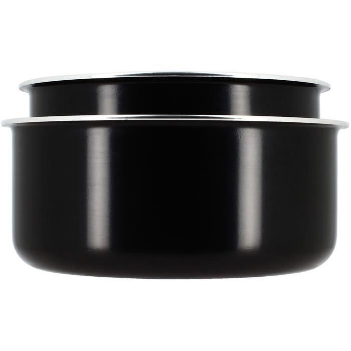 Batería de cocina - Inducción - MENASTYL - 6020437 - Aluminio antiadherente - 5 piezas - Mango extraíble - Negro 2 Batería de cocina - Inducción - MENASTYL - 6020437 - Aluminio antiadherente - 5 piezas - Mango extraíble - Negro 2