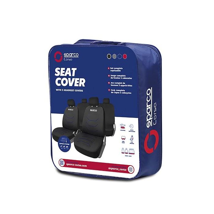 Fundas para Asientos de Coche Sparco Corsa Negro/Azul 1