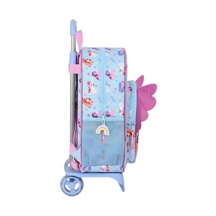 Mochila Escolar con Ruedas My Little Pony Wild & free Azul Rosa 33 x 42 x 14 cm 2