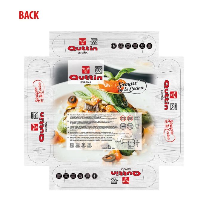 Quttin Fuente Vidrio Cuadrada 25 x 22 cm 1.6L (6 Unidades) Quttin Fuente Vidrio Cuadrada 25 x 22 cm 1.6L (6 Unidades)