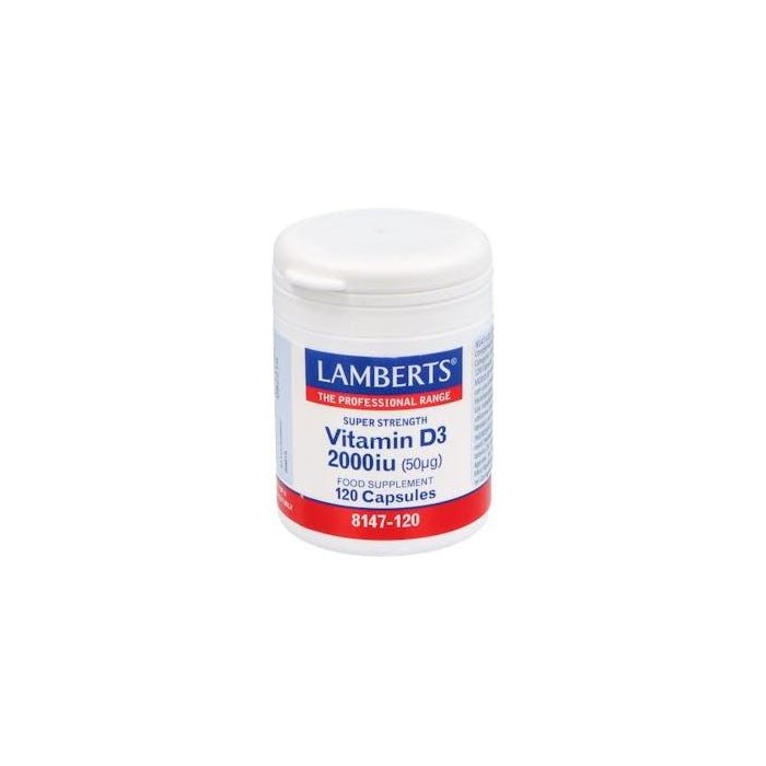 Lamberts Vitamina D3 2000UI, 120 Cápsulas. Esencial para Huesos y Sistema Inmune. Apto para Vegetarianos.