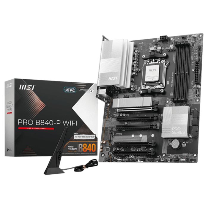 MSI PRO B840-P WiFi Placa Base AMD B840 Zócalo AM5 ATX DDR5 M.2 Wi-Fi 7 0 MSI PRO B840-P WiFi Placa Base AMD B840 Zócalo AM5 ATX DDR5 M.2 Wi-Fi 7 0