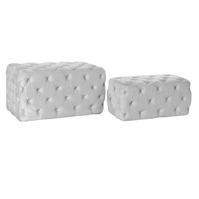 Descalzadora Glam DKD Home Decor Gris 53 x 48 x 88 cm Set de 2 Descalzadora Glam DKD Home Decor Gris 53 x 48 x 88 cm Set de 2