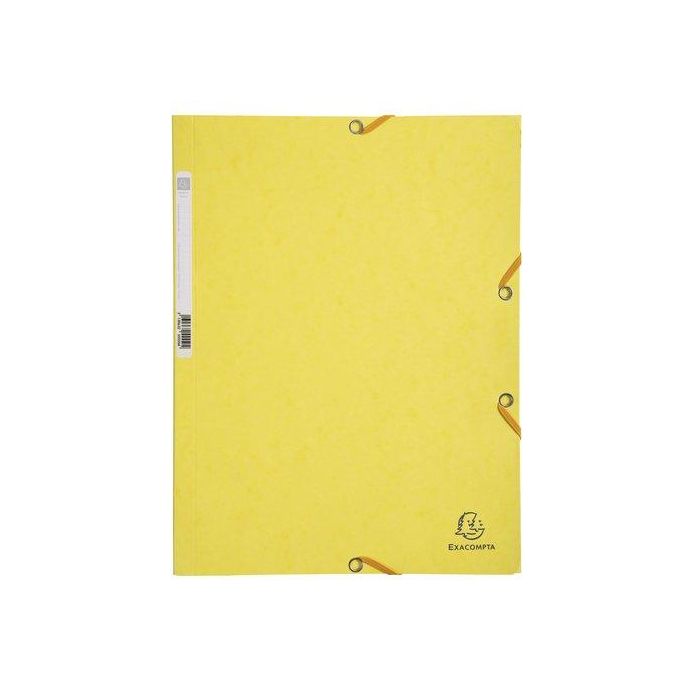 Carpeta De Gomas Y Solapas Exacompta Aquarel Cartulina Lustrada A4 Con Etiqueta Amarillo Limon
