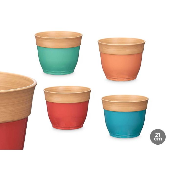 Maceta Abombada 21Cm Surtidos Bicolor Ibergarden (12 Unidades) Maceta Abombada 21Cm Surtidos Bicolor Ibergarden (12 Unidades)