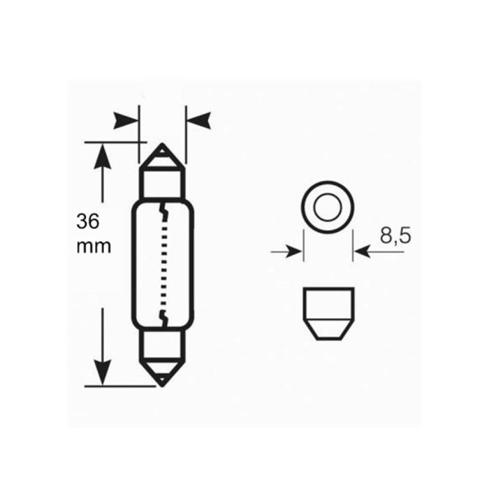 M-Tech Bombillas Led Smd Blanco Plafon 36 mm 12 V C5 W 3